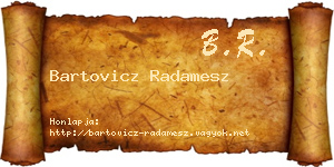 Bartovicz Radamesz névjegykártya